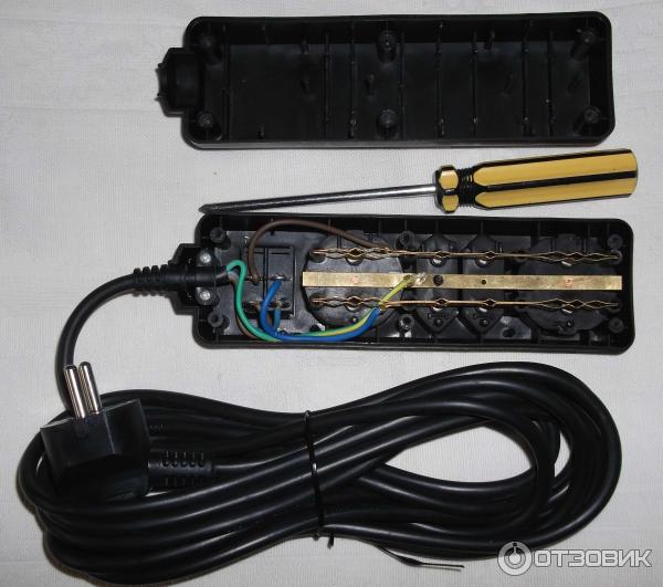 Удлинитель PC PET AP02009-5-BK, 5.0м, 4 розетки, Чёрный