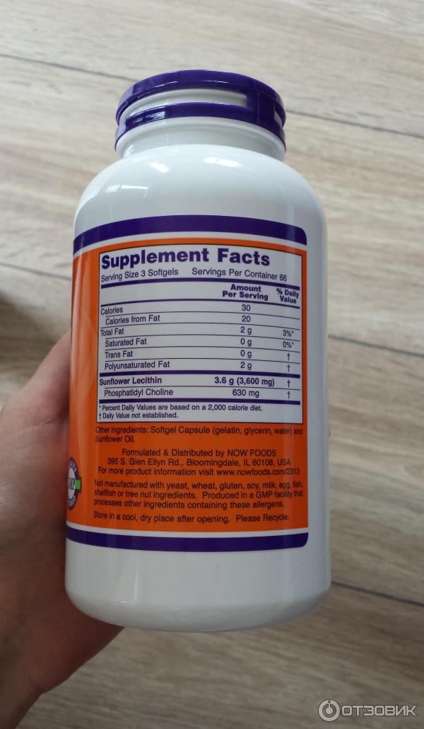 БАД Лецитин Now Foods Sunflower Lecithin фото