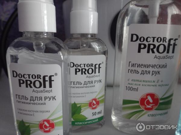 Гигиенические гели для рук Doctor Proff AquaSept фото