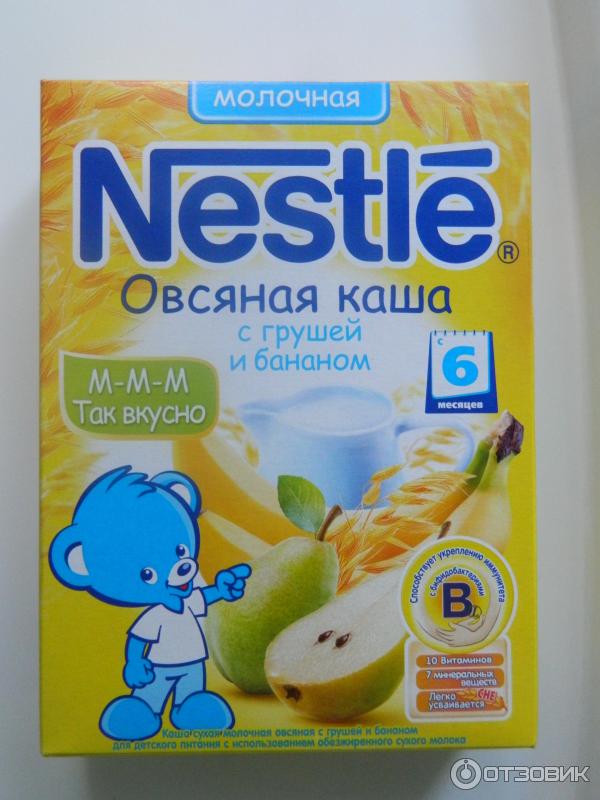 Каша молочная Nestle Овсяная с грушей и бананом фото