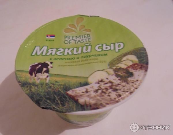 Мягкий сыр с зеленью и огурчиком Premium of taste фото